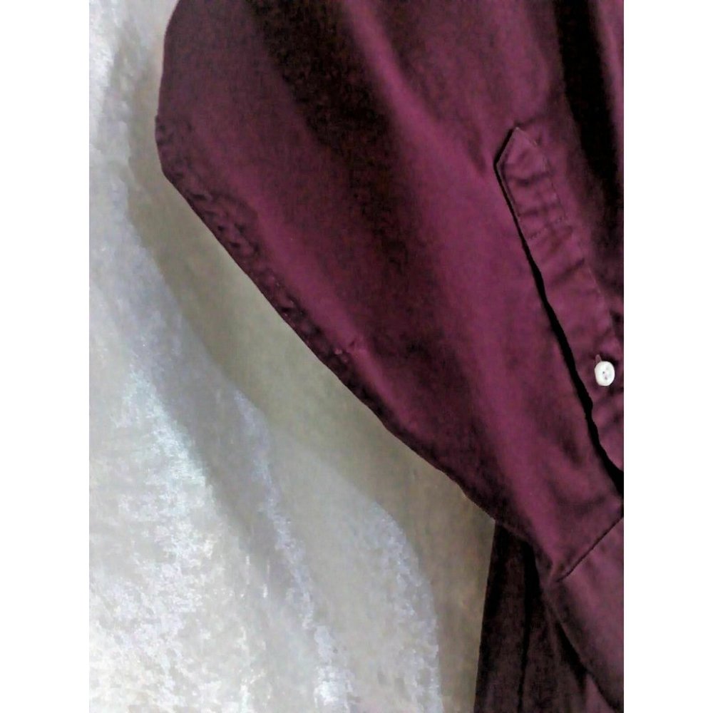 IZOD Men's Shirt Casual/Dress L/Sleeve Cotton Blend Burgundy Regular 15.5 /32-33 - Picture 11 of 14